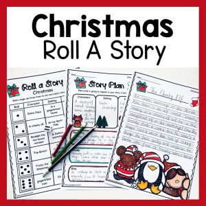christmas roll a story writing prompts december Writing Center Morning Work Early Finishers