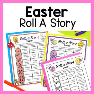 easter roll a story writing prompts spring Writing Center Morning Work Early Finishers